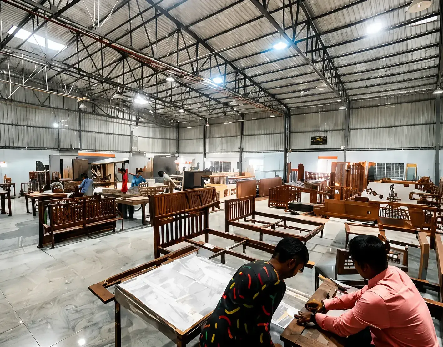Craftsmen on the production floor
