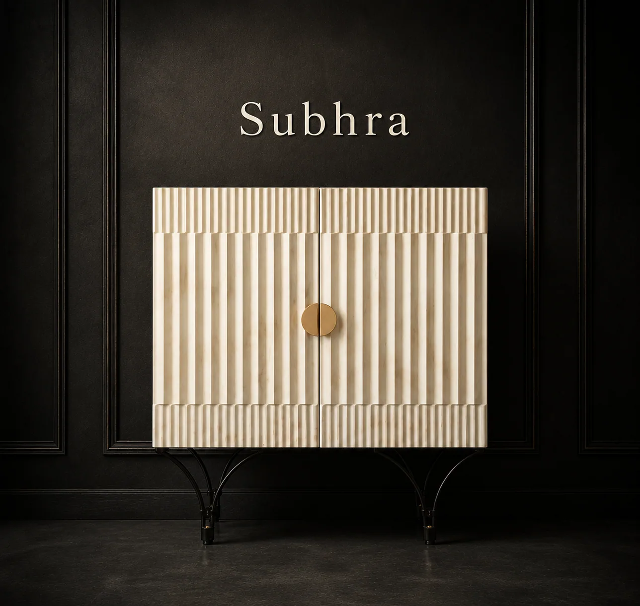 Ivory, Fluted ivory sideboard